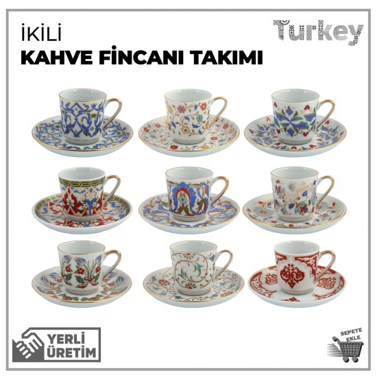 İkili Kutulu Kahve Fincanı Takımı İkili Kutulu Kahve Fincanı Takımı